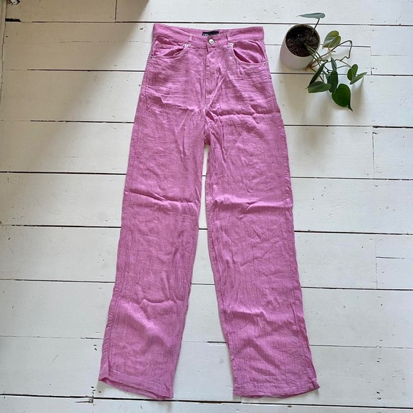Zara Pink Wide Leg Pant - Picture 2 of 4